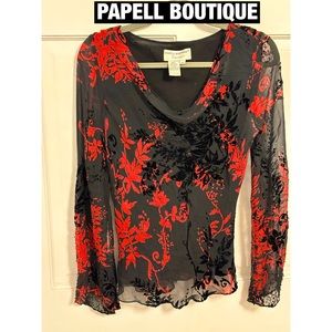 Papell Boutique Silk Beaded Blouse Sz Sm Upscale Perfection